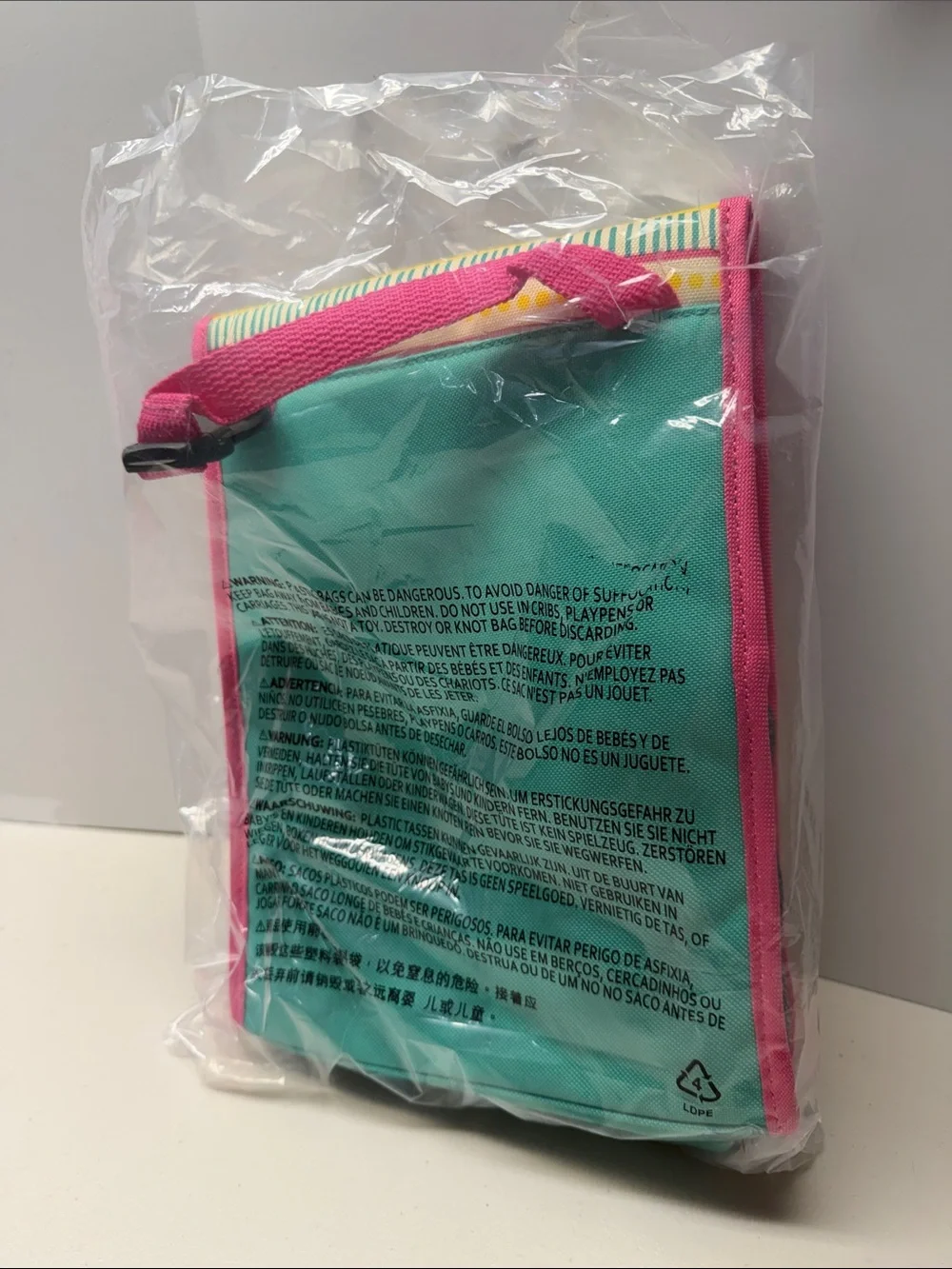 Skip Hop Pink Teal Yellow Llama Kids Lunch Bag. NEW